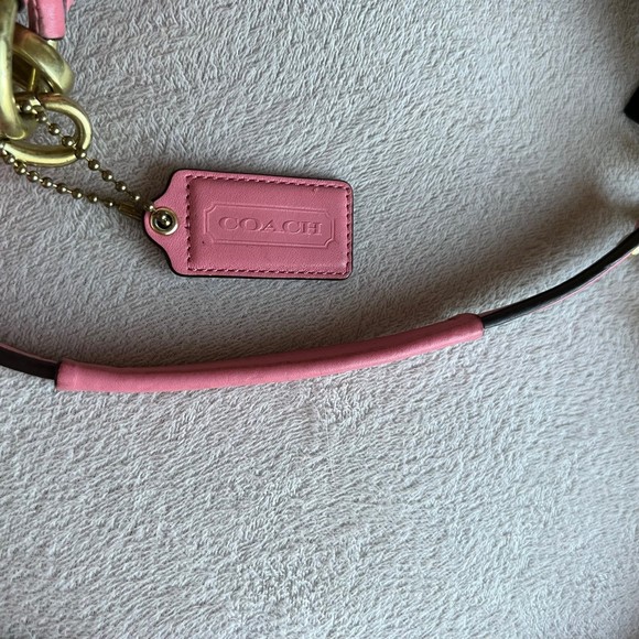 COACH Kristin Signature Large Hobo Tan Jacquard Pink Leather 2 Way Bag - Picture 11 of 11